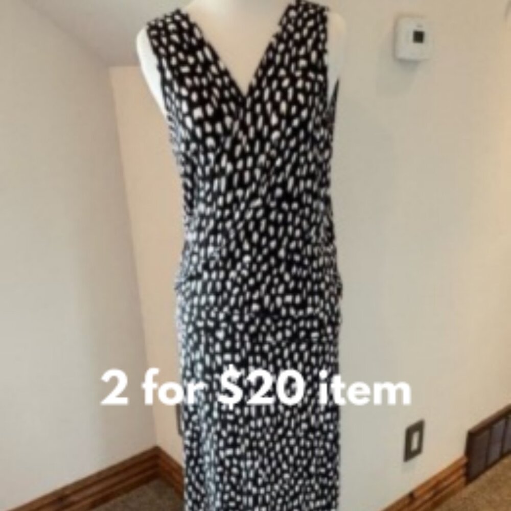 3 Dot Black and White Maxi Dress
